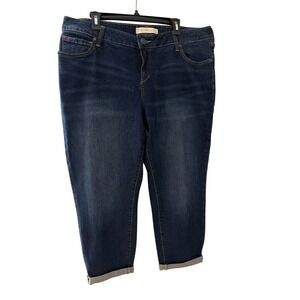 Slink Jeans Women's Curvy Cropped Boyfriend With Rolled Cuff Size 18